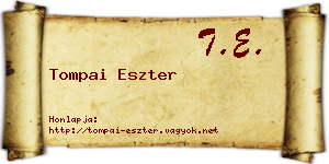 Tompai Eszter névjegykártya